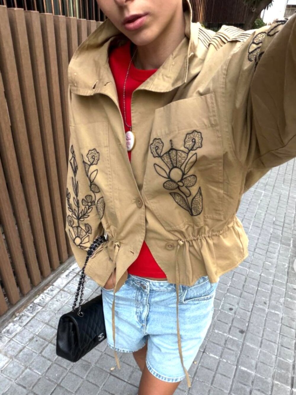Antik Batik Maria Jacket Khaki Tan Beige Autumn Embroidery Cotton